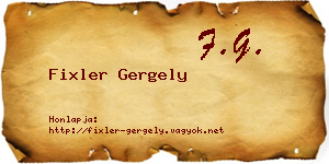 Fixler Gergely névjegykártya